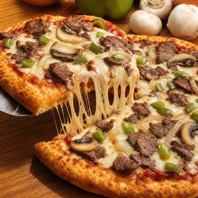 Cheesesteak Pizza.