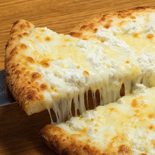 Three Cheese Pizza Slice.