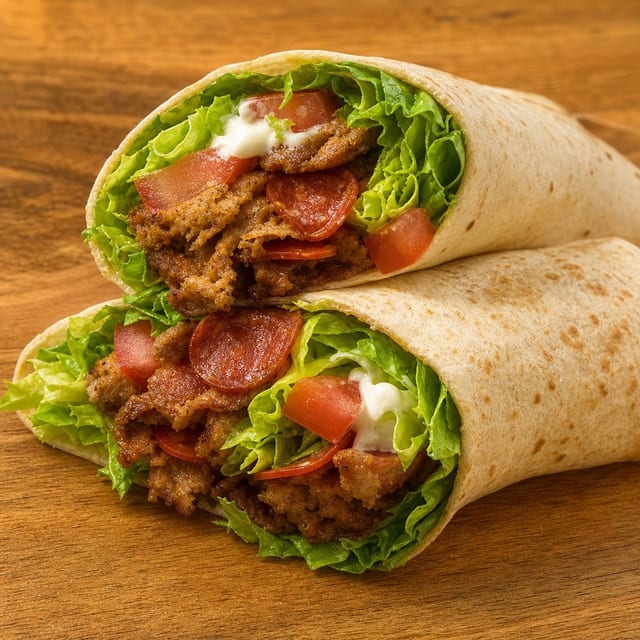 Pepperoni Cheese Steak Wrap.