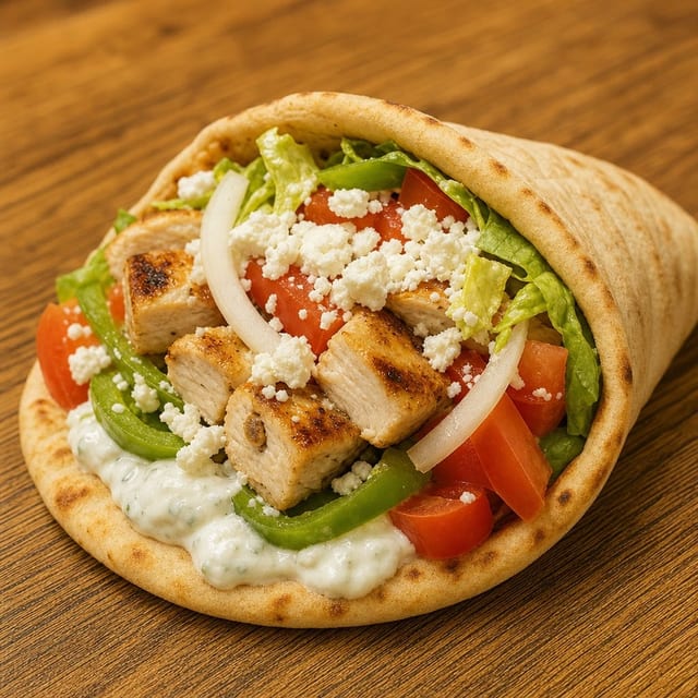 Chicken Souvlaki Pita.