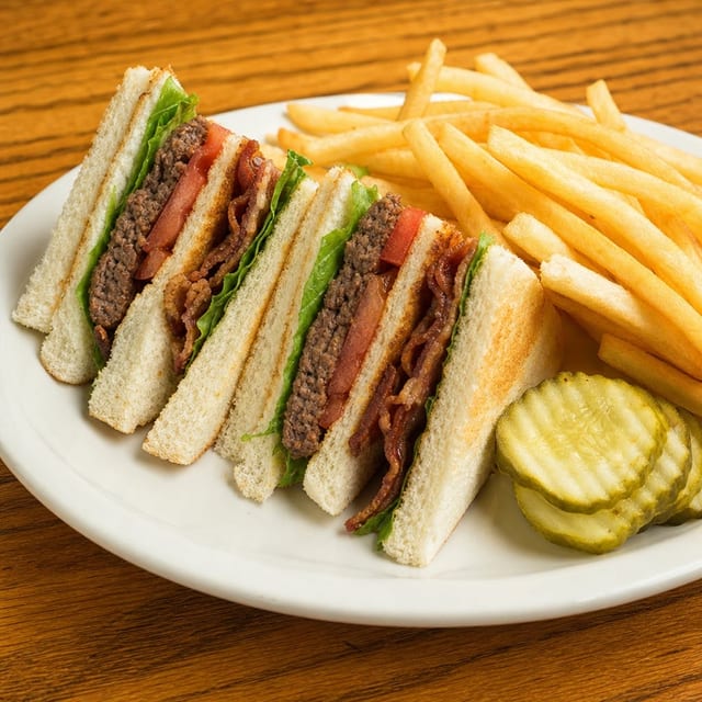 Hamburger Club Sandwich.