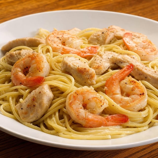 Shrimp & Chicken Scampi.