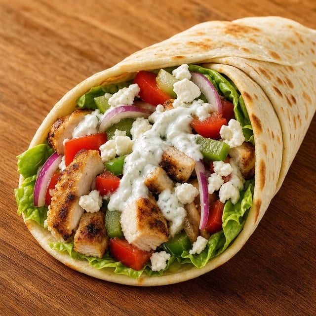 Chicken Souvlaki Wrap.