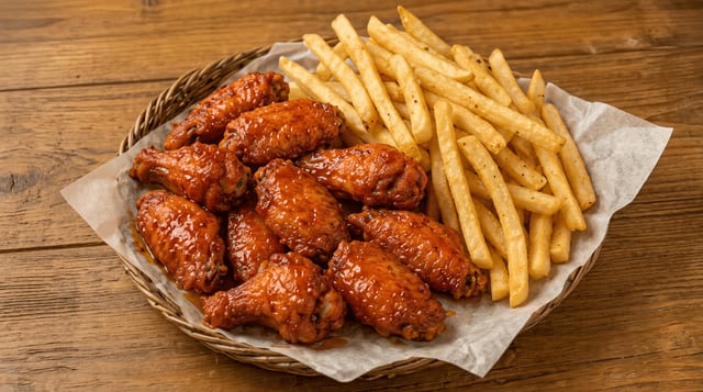 #11 Wings & Fries Combo.
