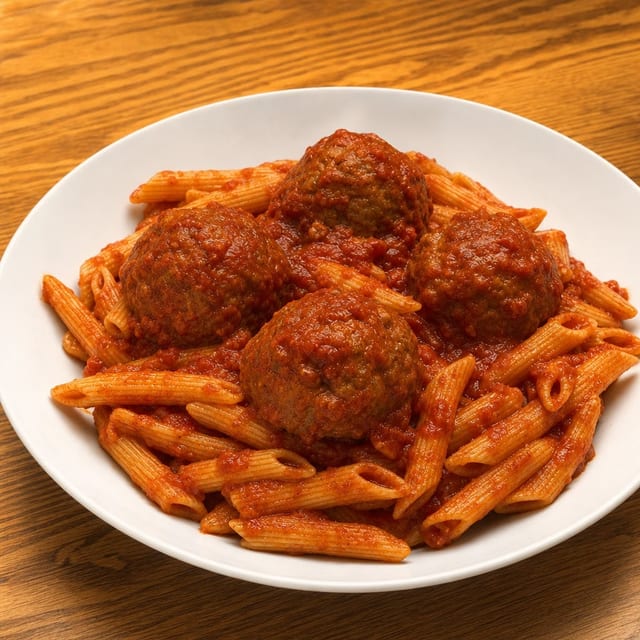 Pasta With Meatballs.