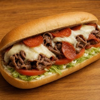 Pepperoni Cheese Steak Grinder