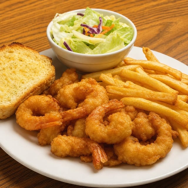 Shrimp & Chips Dinner.