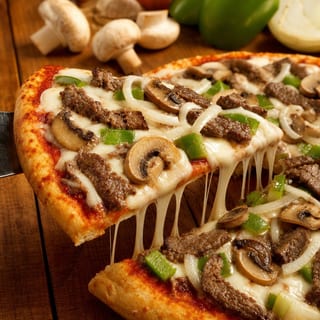 Cheesesteak Pizza Slice