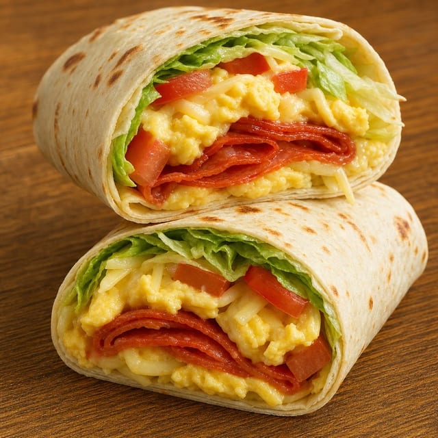 Pepperoni & Egg Wrap.
