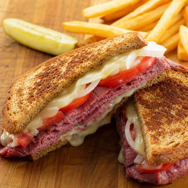 Pastrami Melt Sandwich.