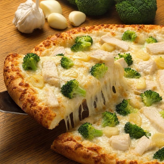 Chicken Scampi Pizza.