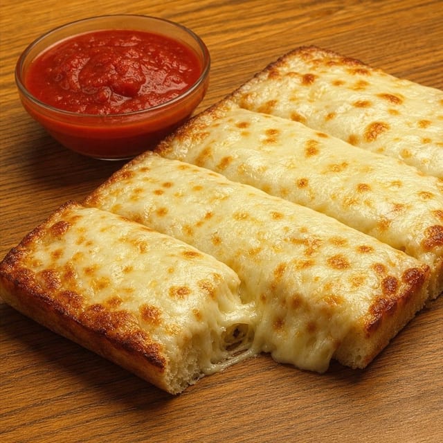 Cheese Bread With Marinara Sauce.
