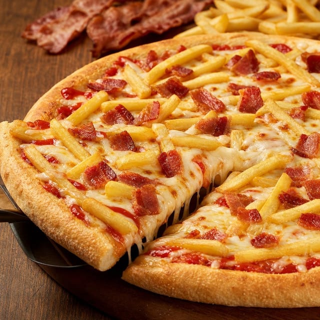 Kelo’s Bacon Cheese Fries Pizza.