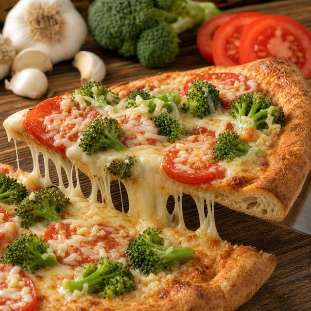 Broccoli Special Pizza Slice.