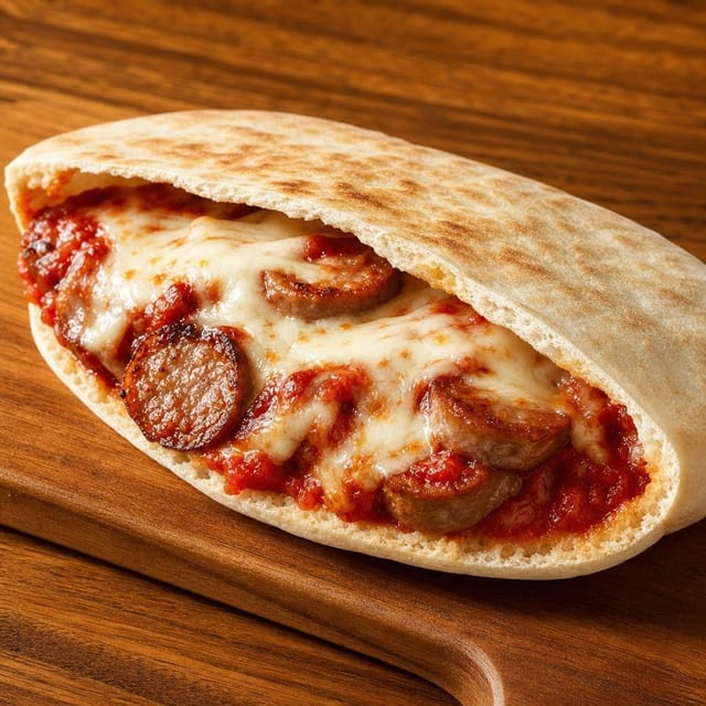 Sausage Parmigiana Pita.