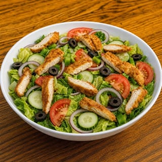 Garden Salad With Crispy Chicken