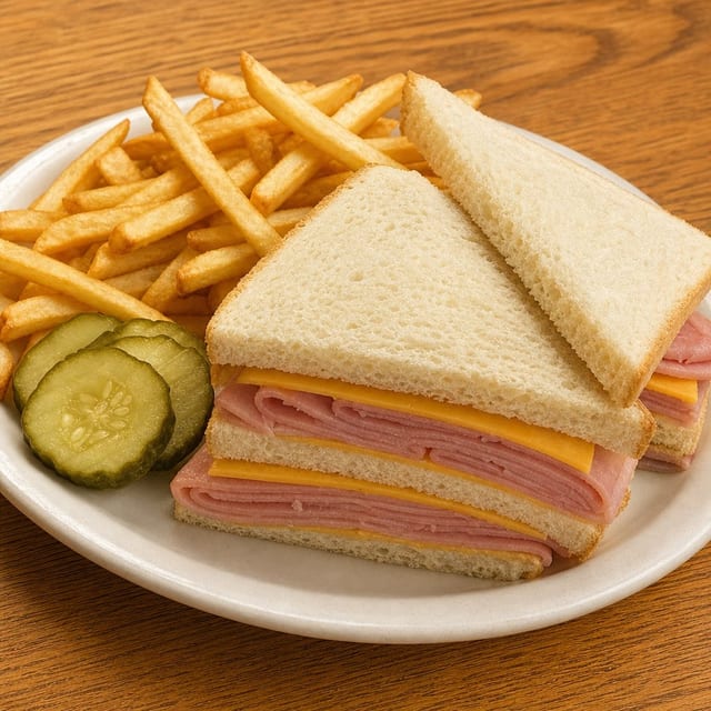Ham & Cheese Club Sandwich.